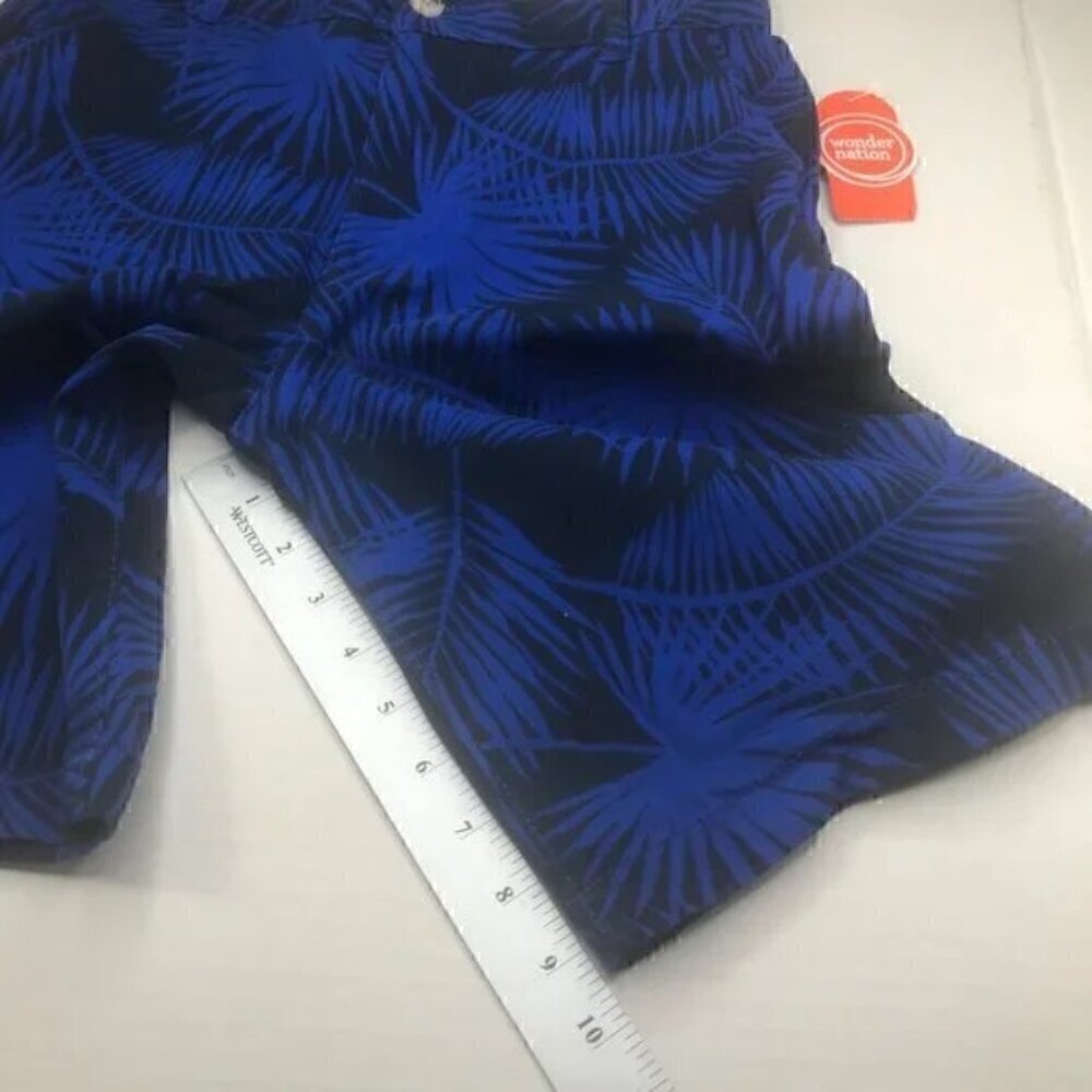 Wonder Nation Cotton Flat Front Adjustable Waist Blue Boys Short Size 16 NWT - Picture 6 of 10